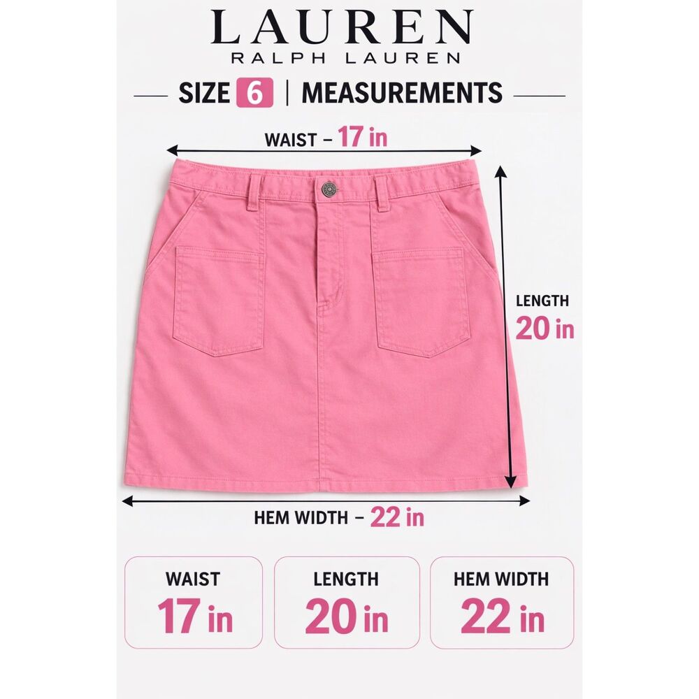 Ralph Lauren Pink Cotton Stretch Skirt Women’s Size 6 Preppy Casual Resort Golf - Picture 2 of 13